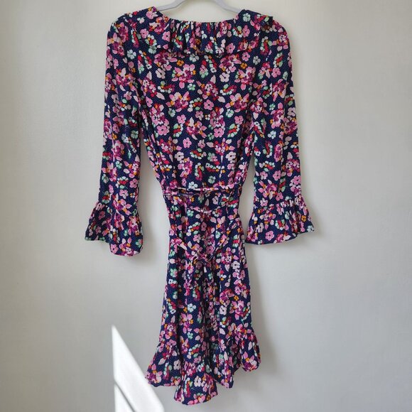 Paris Atelier & Other Stories Floral Dress Ruffle Long Sleeve Tie Frill Size 4 - Picture 7 of 10